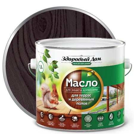 Масло Здоровый дом для террас, лестниц, полов венге 1,8 л